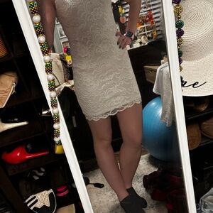 Elegant Cream Lace Dress
